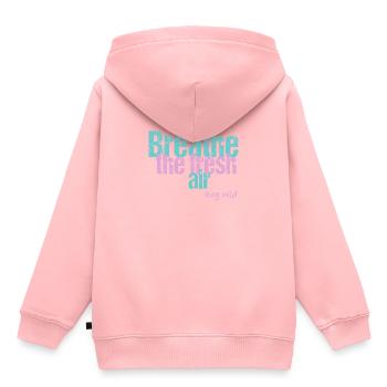 Atme frische Luft, bleib wild - Kinder Premium Organic Hoodie - Rosa - Hinten - AI Model Kid Female (0cm)