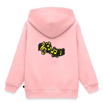 Notes de musique Clef Musique - Sweat Premium à capuche enfant bio - rose - Dos - AI Model Kid Female (0cm)