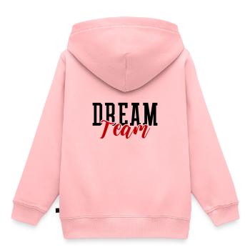 Équipe de rêve - Sweat Premium à capuche enfant bio - rose - Dos - AI Model Kid Female (0cm)