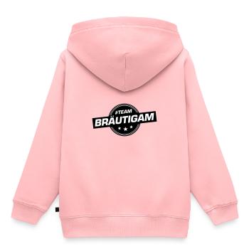 Team Bräutigam Hochzeitsfeier Hochzeit - Kinder Premium Organic Hoodie - Rosa - Hinten - AI Model Kid Female (0cm)