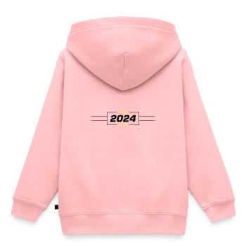 2024 Jahr - Kinder Premium Organic Hoodie - Rosa - Hinten - AI Model Kid Female (0cm)