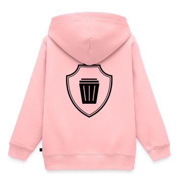 Armoiries de la poubelle - Sweat Premium à capuche enfant bio - rose - Dos - AI Model Kid Female (0cm)