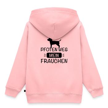 Pfoten weg - Mein Frauchen ! - Kinder Premium Organic Hoodie - Rosa - Hinten - AI Model Kid Female (0cm)