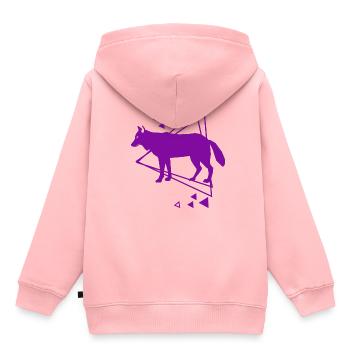 Wolf - Tierfreund - Naturschutz - Kinder Premium Organic Hoodie - Rosa - Hinten - AI Model Kid Female (0cm)