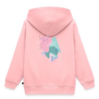 Shape Design Vintage Tribar - Sweat Premium à capuche enfant bio - rose - Dos - AI Model Kid Female (0cm)
