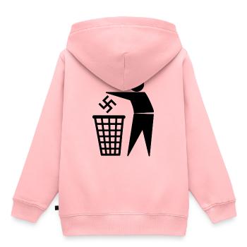 antifa - Kinder Premium Organic Hoodie - Rosa - Hinten - AI Model Kid Female (0cm)