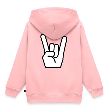 Pommesgabel Metal Geschenkidee - Kinder Premium Organic Hoodie - Rosa - Hinten - AI Model Kid Female (0cm)