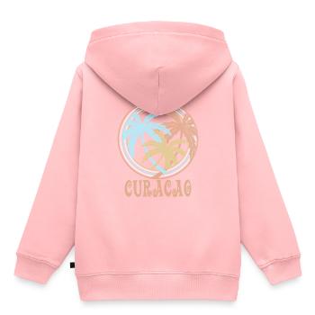 Curacao - Kinder Premium Organic Hoodie - Rosa - Hinten - AI Model Kid Female (0cm)