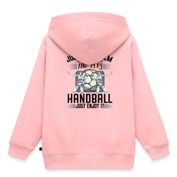 handball - Sweat Premium à capuche enfant bio - rose - Dos - AI Model Kid Female (0cm)