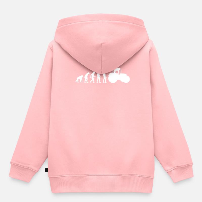 Tracteur Evolution - Sweat Premium à capuche enfant bio - rose