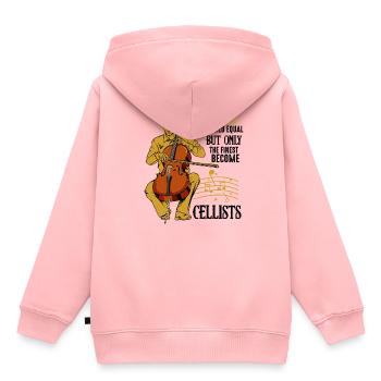 violoncelle - Sweat Premium à capuche enfant bio - rose - Dos - AI Model Kid Female (0cm)