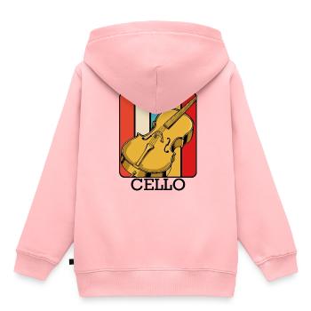 violoncelle - Sweat Premium à capuche enfant bio - rose - Dos - AI Model Kid Female (0cm)