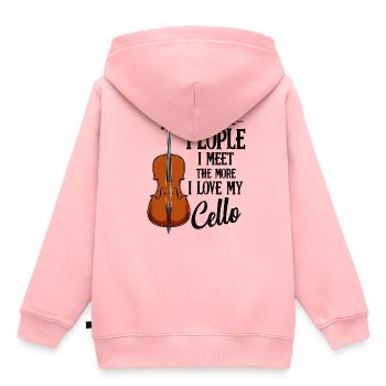 violoncelle - Sweat Premium à capuche enfant bio - rose - Dos - AI Model Kid Female (0cm)
