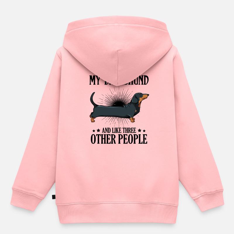teckel - Sweat Premium à capuche enfant bio - rose