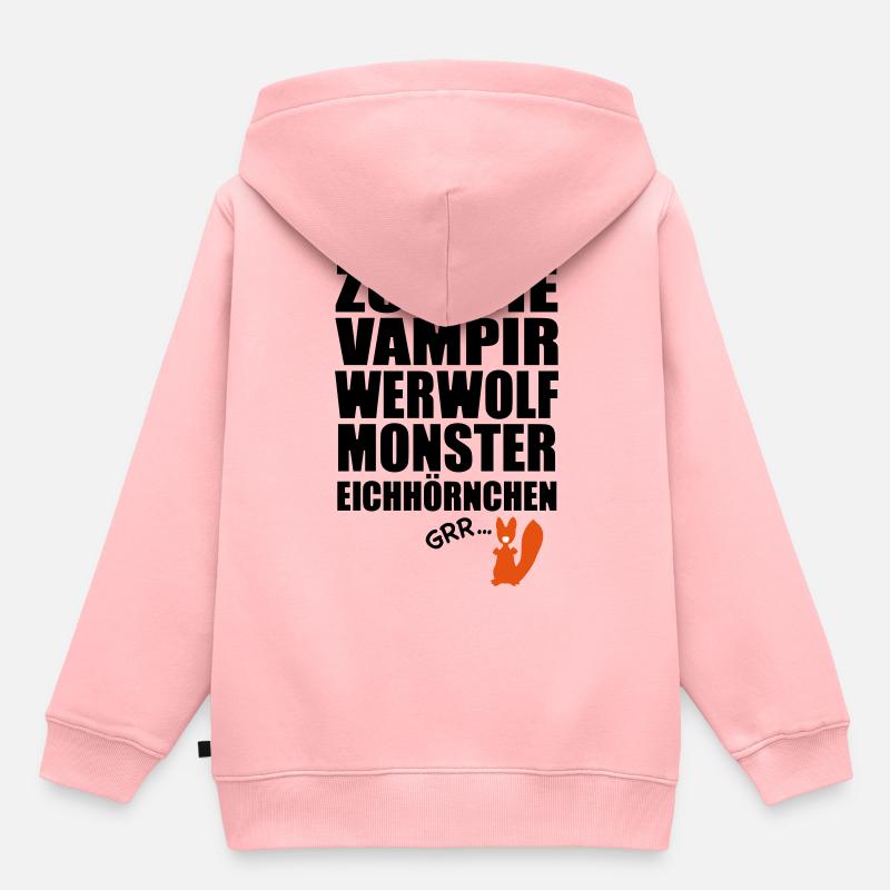 Écureuils Monster - Sweat Premium à capuche enfant bio - rose