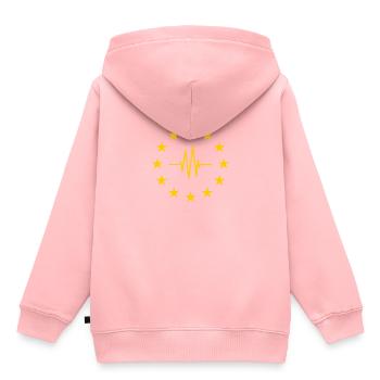 EU stars with pulse line - Europe European Union - Kids Premium Organic Hoodie - rose - Back - AI Model Kid Female (0cm)