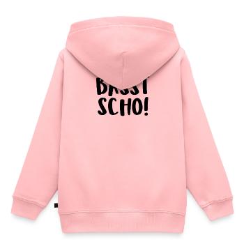 Basst Scho! - Kinder Premium Organic Hoodie - Rosa - Hinten - AI Model Kid Female (0cm)
