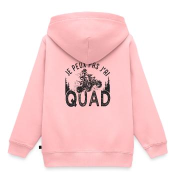 Quad je peux pas j ai quad atv quad quad - Sweat Premium à capuche enfant bio - rose - Dos - AI Model Kid Female (0cm)