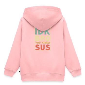 Idk bro you kinda sus,Bro - Sweat Premium à capuche enfant bio - rose - Dos - AI Model Kid Female (0cm)