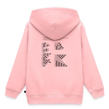 Morse-Code - Kinder Premium Organic Hoodie - Rosa - Hinten - AI Model Kid Female (0cm)