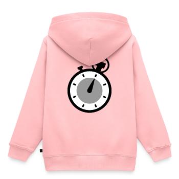 horloge montre clock time hourglass sanduhr7 - Sweat Premium à capuche enfant bio - rose - Dos - AI Model Kid Female (0cm)
