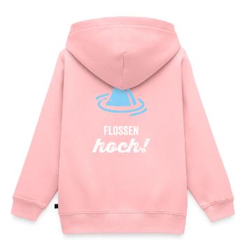 Flossen Hoch! - Kinder Premium Organic Hoodie - Rosa - Hinten - AI Model Kid Female (0cm)