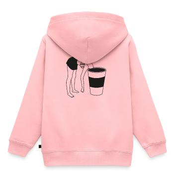 PAUSE CAFÉ - Sweat Premium à capuche enfant bio - rose - Dos - AI Model Kid Female (0cm)