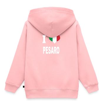 J'aime l'Italie PESARO - Sweat Premium à capuche enfant bio - rose - Dos - AI Model Kid Female (0cm)