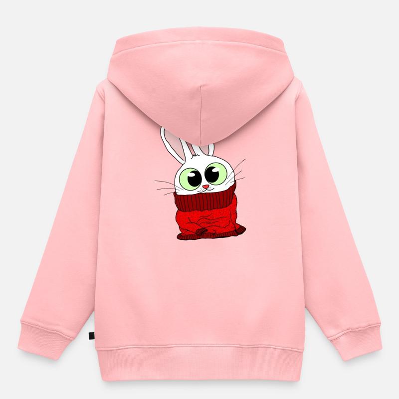Tshirt Lapin moelleux en pull moelleux - Sweat Premium à capuche enfant bio - rose