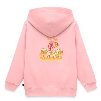 Bitcoin BTC & Phoenix - Blockchain Satoshi Nakamoto - Sweat Premium à capuche enfant bio - rose - Dos - AI Model Kid Female (0cm)