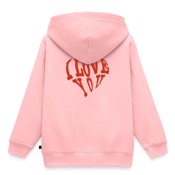 I Love You - Kinder Premium Organic Hoodie - Rosa - Hinten - AI Model Kid Female (0cm)