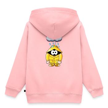 Nuage de pluie - Sweat Premium à capuche enfant bio - rose - Dos - AI Model Kid Female (0cm)