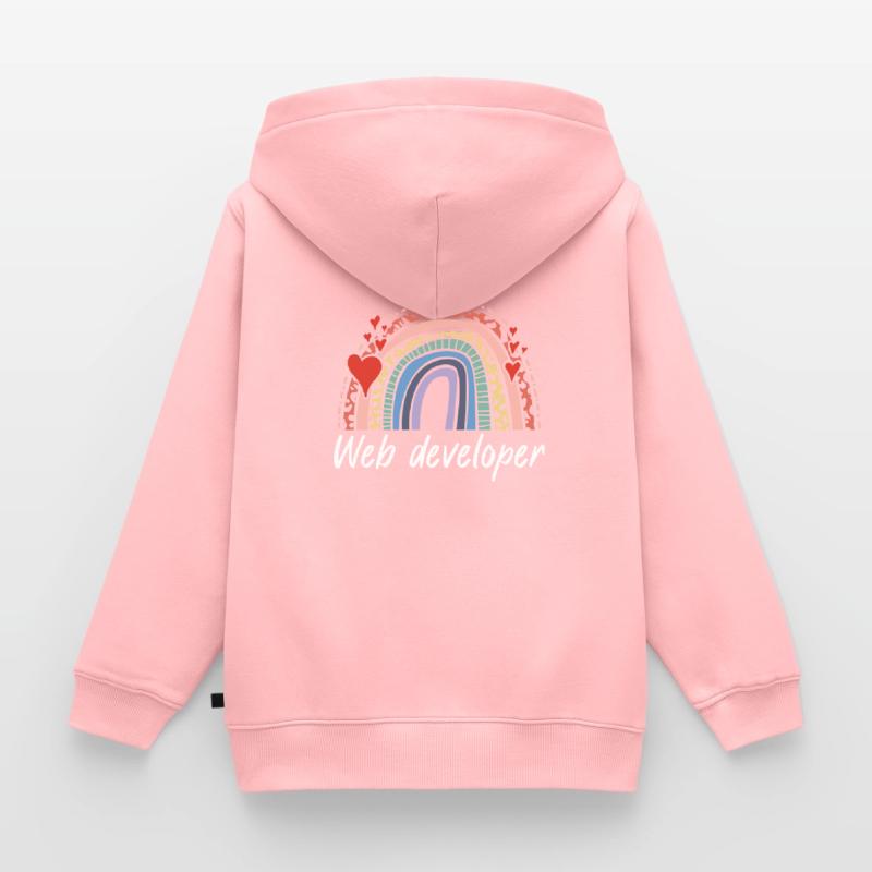 Rainbow Web Developer Programmer Kinder Premium Organic Hoodie