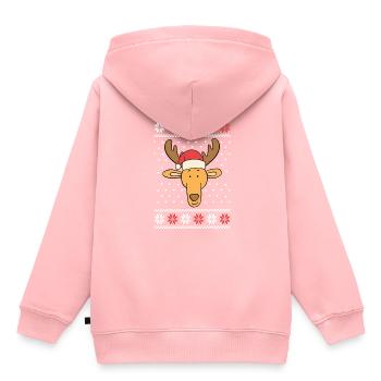 Cute Reindeer - Kinder Premium Organic Hoodie - Rosa - Hinten - AI Model Kid Female (0cm)