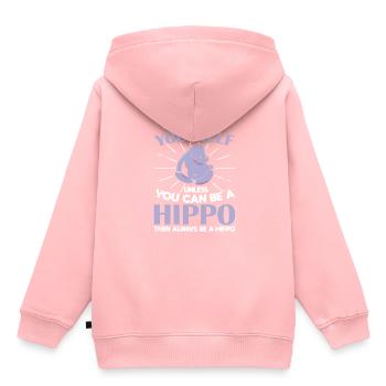 Funny Be A Hippopotamus - Kinder Premium Organic Hoodie - Rosa - Hinten - AI Model Kid Female (0cm)
