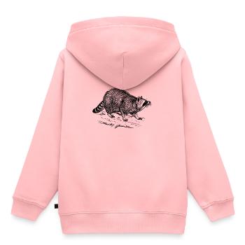 raccoon waschbaer baer baby13 - Kinder Premium Organic Hoodie - Rosa - Hinten - AI Model Kid Female (0cm)
