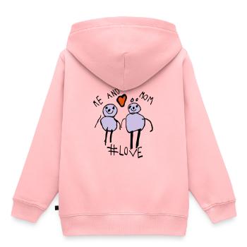 Moi et maman #Love - Sweat Premium à capuche enfant bio - rose - Dos - AI Model Kid Female (0cm)