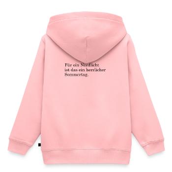 Für ein Nordlicht ist das ein herrlicher Sommertag - Kinder Premium Organic Hoodie - Rosa - Hinten - AI Model Kid Female (0cm)