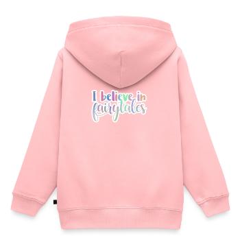 Mythe: Je crois en Fairytales - Sweat Premium à capuche enfant bio - rose - Dos - AI Model Kid Female (0cm)