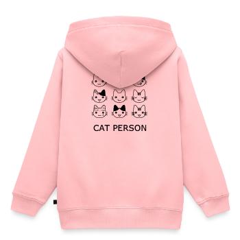 Katze Person - Kinder Premium Organic Hoodie - Rosa - Hinten - AI Model Kid Female (0cm)