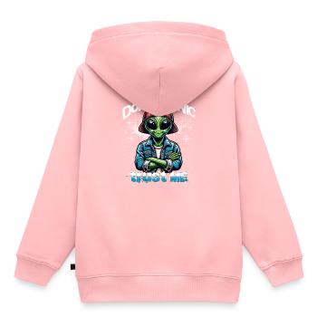 Don`t Panic Trust Me Alien - Kinder Premium Organic Hoodie - Rosa - Hinten - AI Model Kid Female (0cm)