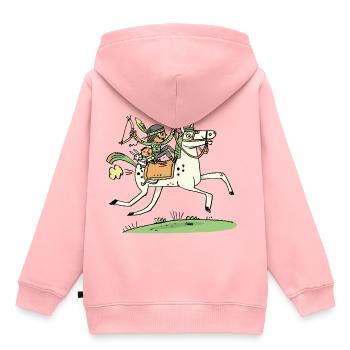 Pony - Kinder Premium Organic Hoodie - Rosa - Hinten - AI Model Kid Female (0cm)