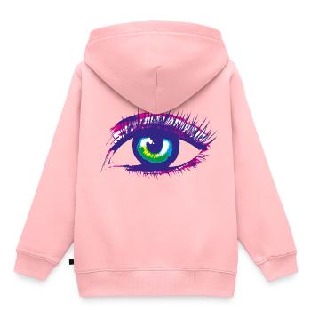 Auge - Kinder Premium Organic Hoodie - Rosa - Hinten - AI Model Kid Female (0cm)