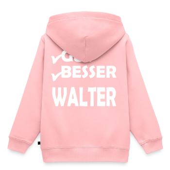 Walter - Kinder Premium Organic Hoodie - Rosa - Hinten - AI Model Kid Female (0cm)