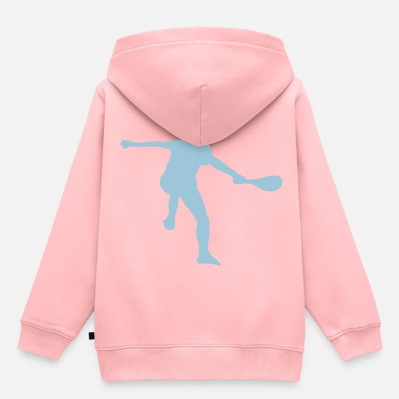 pelote basque silhouette 4 - Sweat Premium à capuche enfant bio - rose