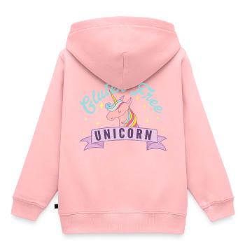 Glutenfreies Einhorn - Kinder Premium Organic Hoodie - Rosa - Hinten - AI Model Kid Female (0cm)