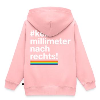 #kein millimeter nach rechts gegen rechts anti - Kinder Premium Organic Hoodie - Rosa - Hinten - AI Model Kid Female (0cm)