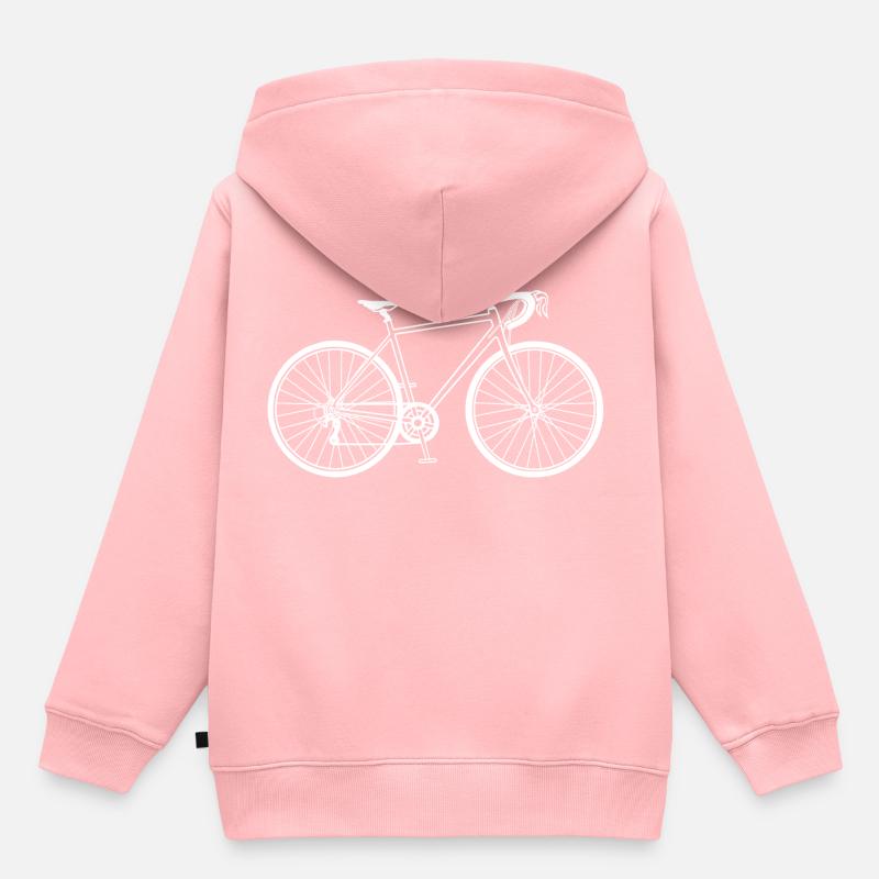 Vélo blanc - Sweat Premium à capuche enfant bio - rose
