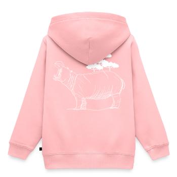 Silhouette Hippopotamus In Forests - Kinder Premium Organic Hoodie - Rosa - Hinten - AI Model Kid Female (0cm)