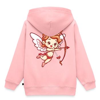 Engel Valentinstag Verliebt Cupid - Kinder Premium Organic Hoodie - Rosa - Hinten - AI Model Kid Female (0cm)